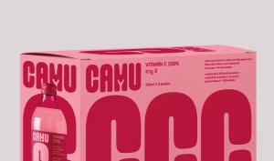 灵感来自Camu Camu浆果和叶子的饮料品牌视觉标识