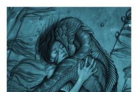 电影《水形物语》非常漂亮的手绘海报设计