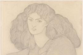 朦胧美：石墨线条和阴影色调创作的威廉·莫里斯夫人肖像