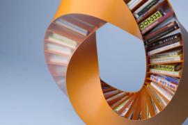 环形的莫比乌斯书柜概念设计