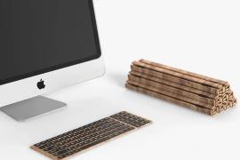 可以像竹简一样卷起来的便携式木质键盘概念设计