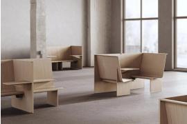 木制隔间式家具系统在现代办公空间创造了舒适的角落