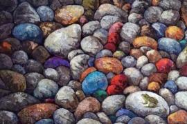 自行车后座的回丝废料，被他做成了堪比油画的艺术